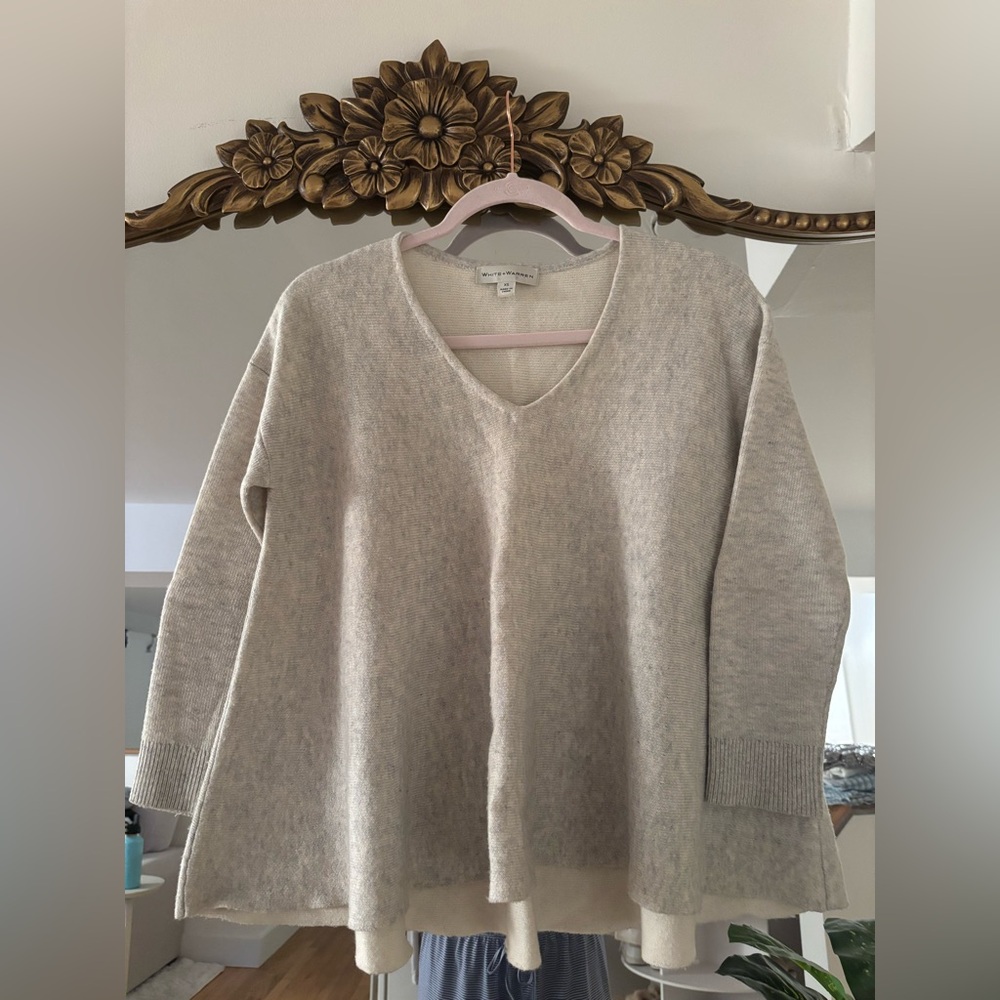 White + Warren Women's Light Gray Sweater